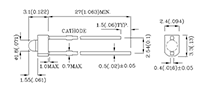 62.5 Milliwatt (mW) Power Dissipation (P<sub>D</sub>) T-1 Solid State Light Emitting Diode (LED) Lamp (XL61D-CS22) - 2 62.5 Milliwatt (mW) Power Dissipation (P<sub>D</sub>) T-1 Solid State Light Emitting Diode (LED) Lamp (XL61D-CS22) - 2
